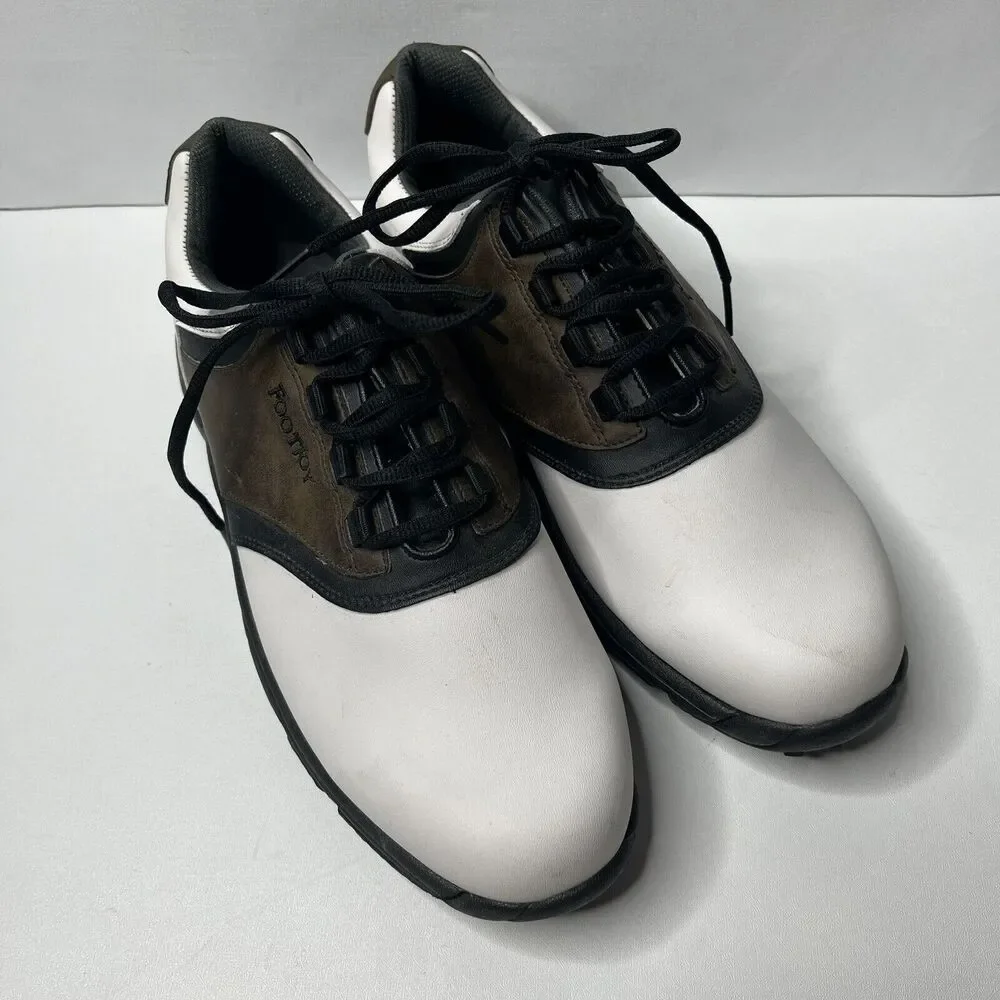 FootJoy White Black Brown GreenJoys Golf Spiked Shoes